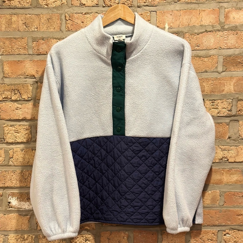 Woman’s J.Crew Light Blue Quarter Zip Sweater Size M